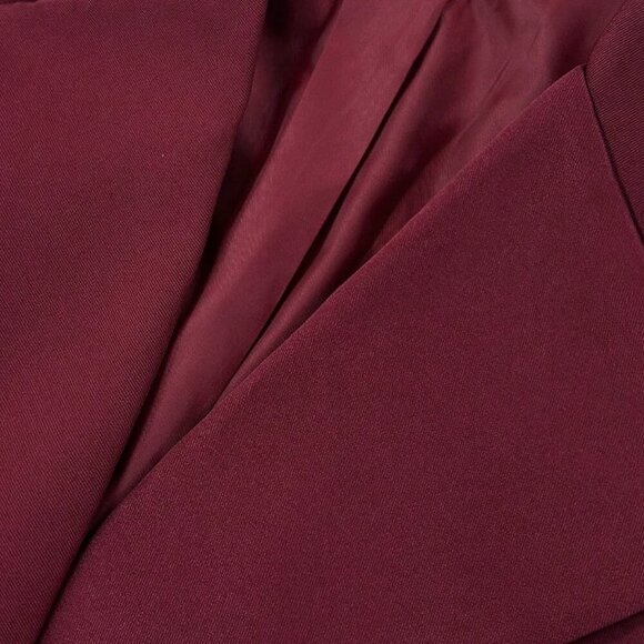 Burgundy Elegant Women's Blazer Jacket - Picture 6 of 8
